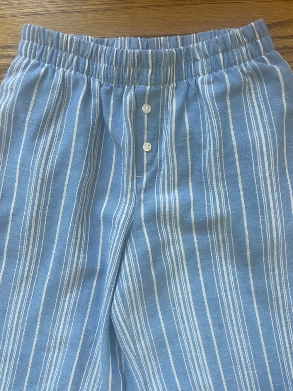 Sincerely Jules Blue & White Striped Extra Wide Leg Pants Coastal Lounge XS - Picture 2 of 6